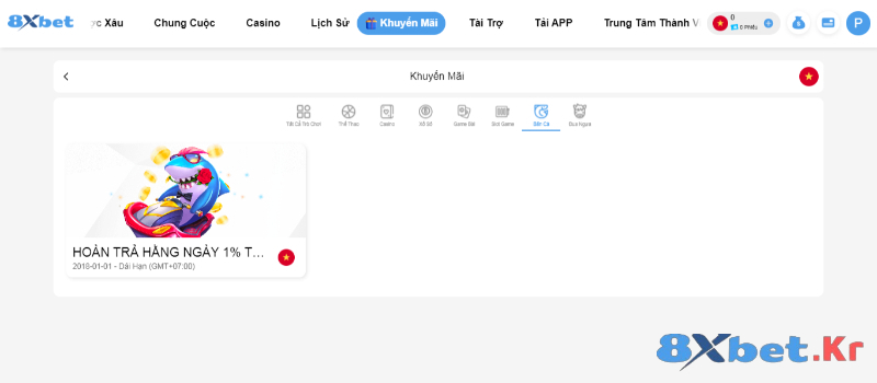 Khuyến mãi bắn cá 8Xbet hấp dẫn